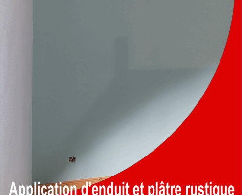 Application d'enduit et plâtre rustique