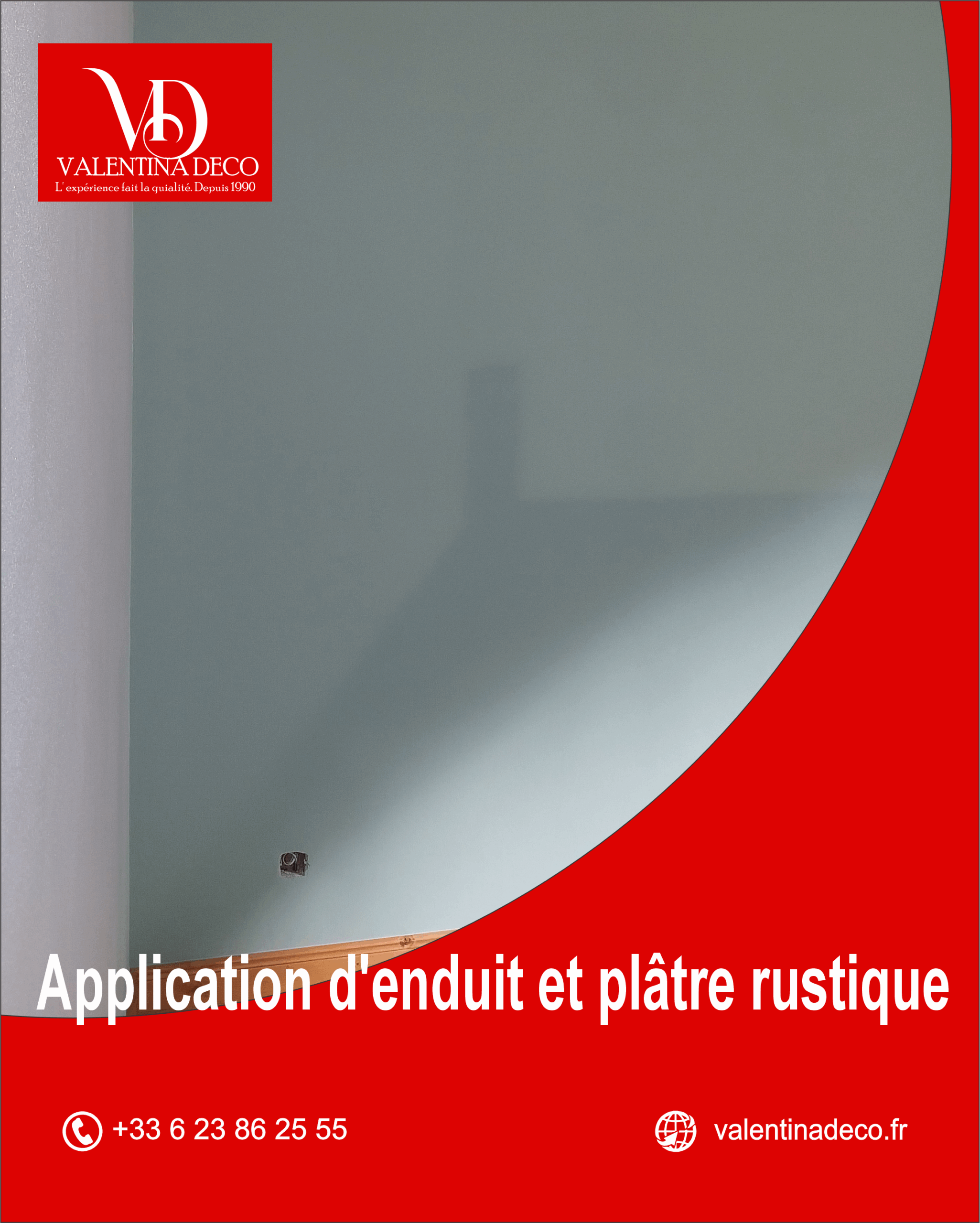 Application d'enduit et plâtre rustique