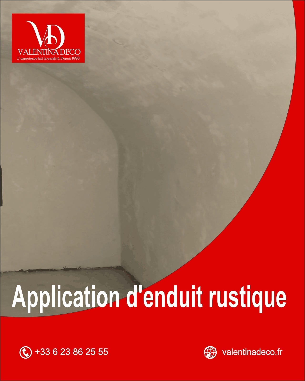 Application d'enduit rustique