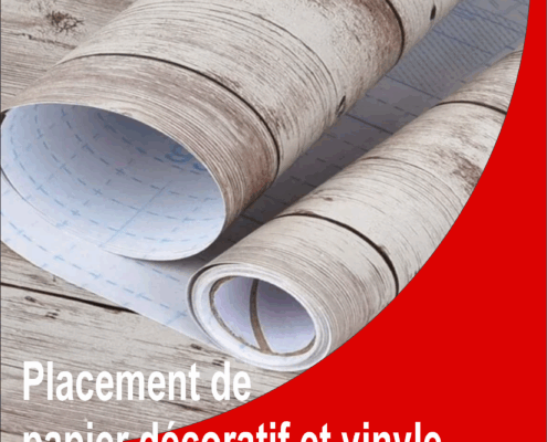 placement de papier décoratif et vinyle