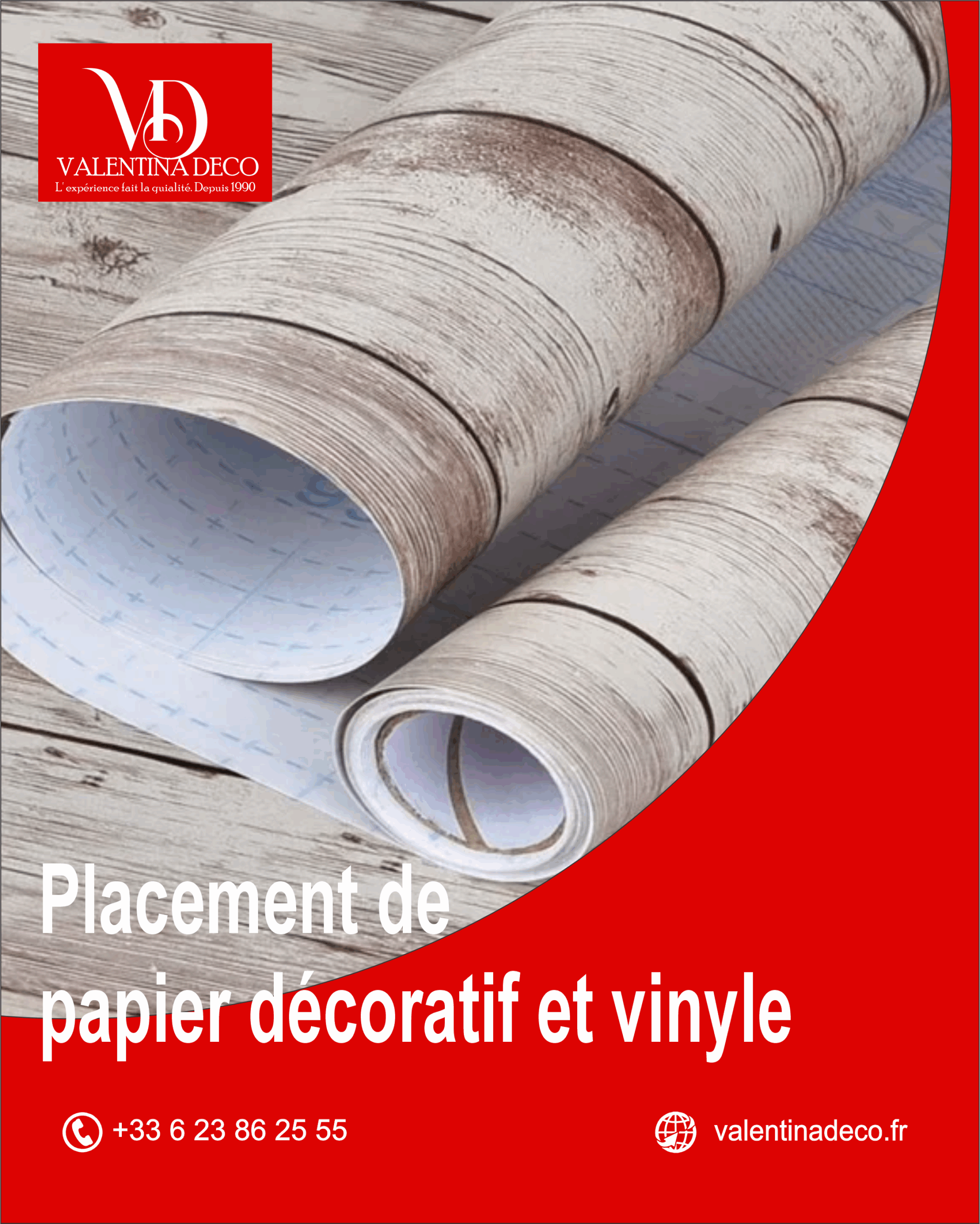 placement de papier décoratif et vinyle