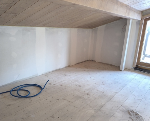 Préparation des murs chalet Les Houches