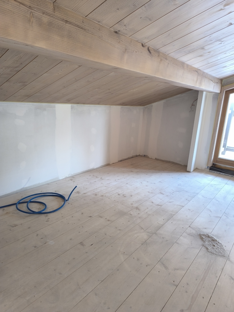 Préparation des murs chalet Les Houches